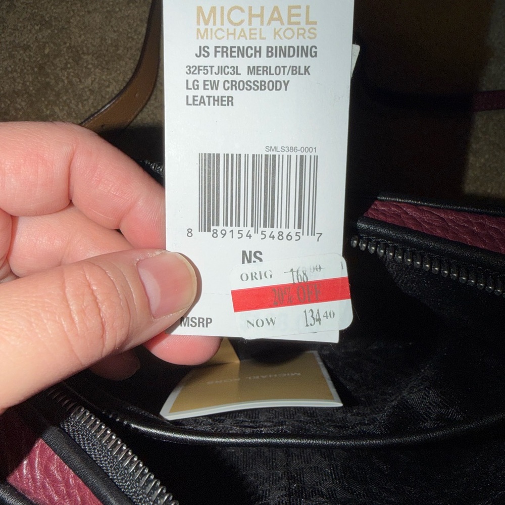 Michael Kors Plum Leather Crossbody Bag - Picture 9 of 11